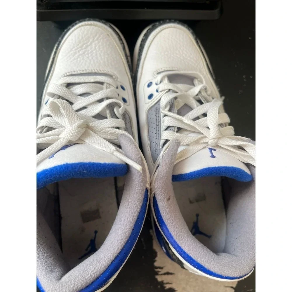 Nike Air Jordan 3 Retro GS Racer Blue 2021 Size 6Y 398614-145 White Black
